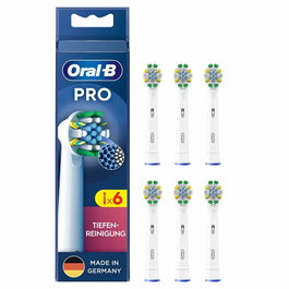 Oral-B Aufsteckbürsten Tiefenreinigung 6-Pack - 6 Cabezales de Cepillo de Dientes Recambio para Limpieza Profunda