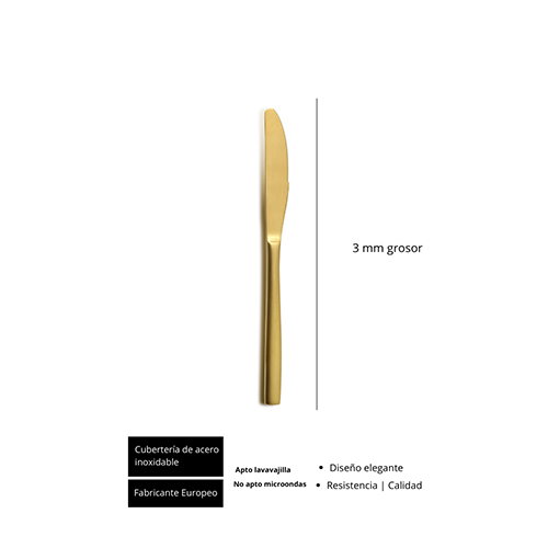Summa Sinxelo Cuchillo Postre Acero Inoxidable, Acabado PVD Negro, 20 cm (Set de 12)