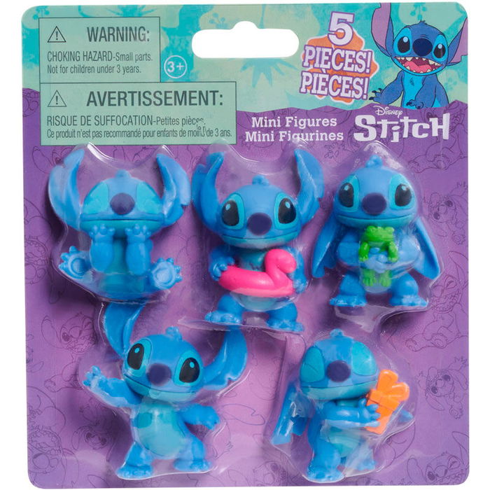 Just Play Figuras de Stitch Disney Blister con 5 Unidades para Niños +3 Años