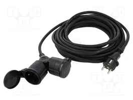 GOOBAY Prolongador de alimentación H05RR-F 3G1,5mm2 10m negro