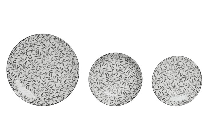 DKD Home Decor Set de Vajilla de 18 Piezas en Porcelana Bambú Gris Claro