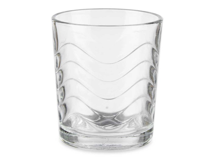Vivalto Set 6 Vasos 265 ml Ondas Transparentes Vidrio Medidas 26.2x9x16 cm (Set de 8)