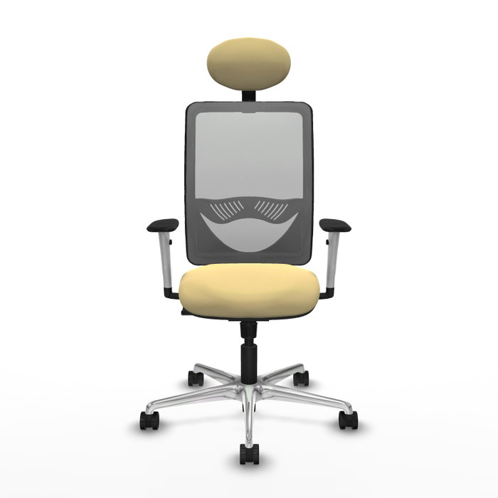 PIQUERAS Y CRESPO Silla de oficina Zulema con mecanismo Sincro, Crema y Gris PIQUERAS Y CRESPO Silla de oficina Zulema con mecanismo Sincro, Crema y Gris