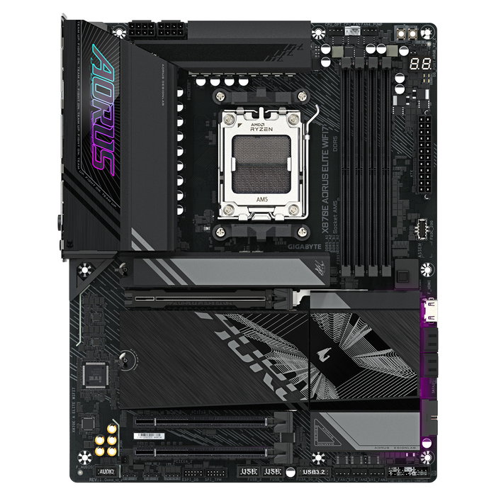 Gigabyte Aorus Elite X870E WiFi7 | ATX | AM5 | DDR5 | PCIe 5.0 | 3x M.2 | Wi-Fi 7 | 2.5GbE | USB4 | Motherboard - X870E A ELITE WIFI7 Gigabyte Aorus Elite X870E WiFi7 | ATX | AM5 | DDR5 | PCIe 5.0 | 3x M.2 | Wi-Fi 7 | 2.5GbE | USB4 | Motherboard - X870E A ELITE WIFI7