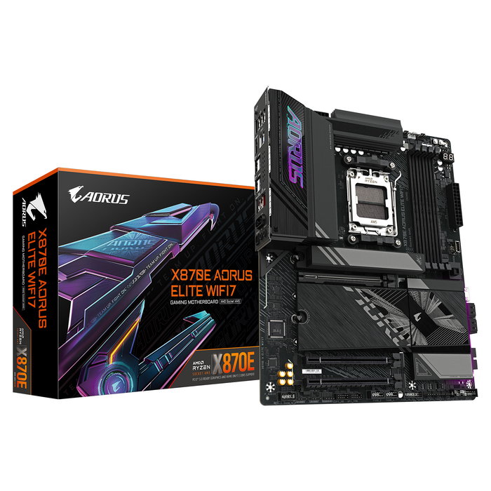 Gigabyte Aorus Elite X870E WiFi7 | ATX | AM5 | DDR5 | PCIe 5.0 | 3x M.2 | Wi-Fi 7 | 2.5GbE | USB4 | Motherboard - X870E A ELITE WIFI7 Gigabyte Aorus Elite X870E WiFi7 | ATX | AM5 | DDR5 | PCIe 5.0 | 3x M.2 | Wi-Fi 7 | 2.5GbE | USB4 | Motherboard - X870E A ELITE WIFI7