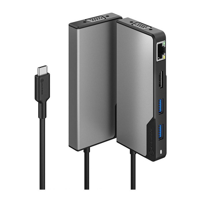 ALOGIC USB-C HUB 6 en 1 UCFUPRGVV2-SGR con HDMI, VGA y Ethernet