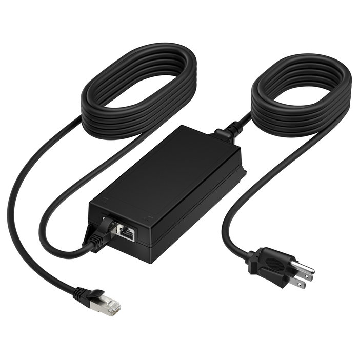 Poly Adaptador PoE++ 65 W 2.5G con cable Cat6a 3.66 m y cable de alimentación