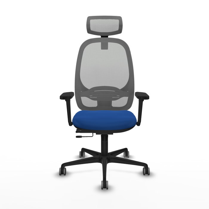 PIQUERAS Y CRESPO Silla de oficina Cilanco con mecanismo Sincro/Traslack, Azul y Gris