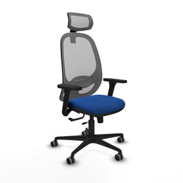 PIQUERAS Y CRESPO Silla de oficina Cilanco con mecanismo Sincro/Traslack, Azul y Gris