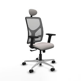 PIQUERAS Y CRESPO Silla de oficina Motilla con mecanismo Sincro Blanco y Gris