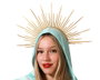 Diadema Coronilla Dorada con Rayos para Adulto Mujer - Accesorio para Carnaval, Fiesta Temática o Representación de Virgen