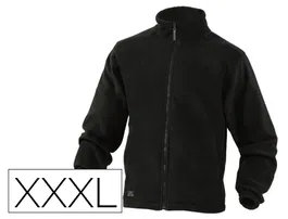 Deltaplus Chaqueta Polar con Cremallera y 2 Bolsillos, Lana Poliéster 280 g/m², Negro, Talla 3XL