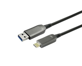 Vivolink Cable de Fibra Óptica USB-A a USB-C 15m, USB 3.0/2.0, 10 Gbps, Compatible con Logitech