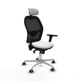 PIQUERAS Y CRESPO Silla de oficina Jorquera con mecanismo Sincro, Blanco/Negro