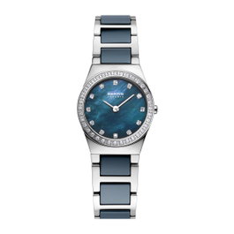 Bering 32426-707 con correa de cerámica azul y caja gris