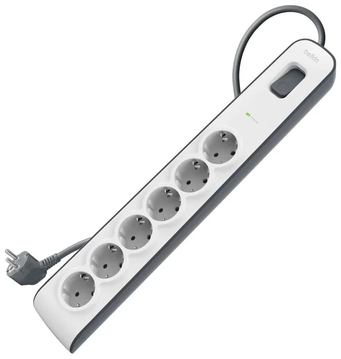 Belkin BSV603VF2M-V2 Regleta con 6 salidas AC y protección contra sobretensiones, 2m