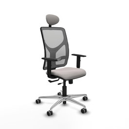 PIQUERAS Y CRESPO Silla de oficina Motilla con mecanismo Sincro/Traslack Blanco y Gris