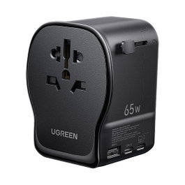 Ugreen S550 Adaptador de Viaje Universal GaN 65W Negro/Gris