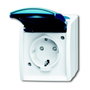 BUSCH-JAEGER Ocean Steckdose Klappdeckel 1-fach AP gris/azul verdoso