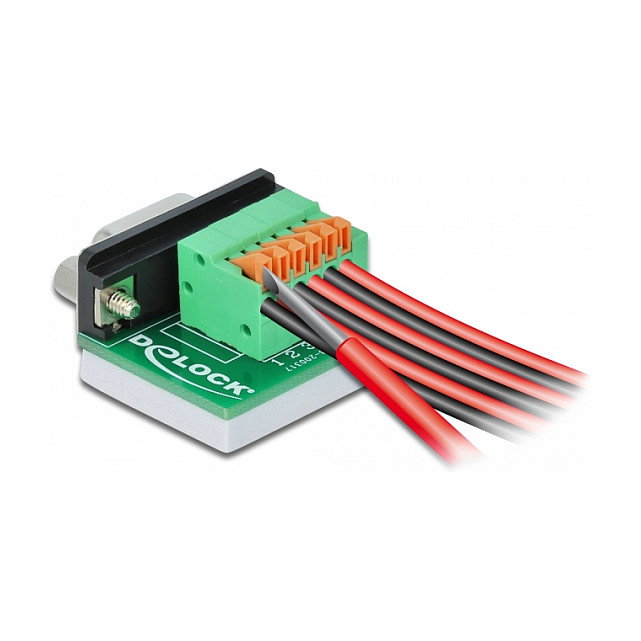 DeLOCK Adaptador D-Sub9 hembra a bloque de terminales con pulsador horizontal 66557