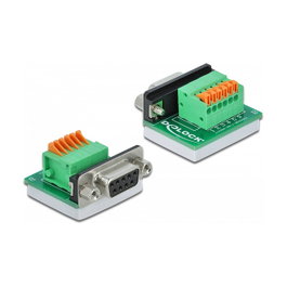 DeLOCK Adaptador D-Sub9 hembra a bloque de terminales con pulsador horizontal 66557