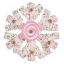 Adorno Navideño Krist+ Blanco Rosa Copos de nieve 17 x 6 x 17 cm (8 Unidades)