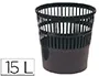 Q-connect Papelera 15 litros rejilla plástico color negro 285x290 mm