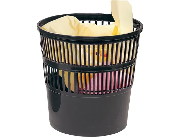 Q-connect Papelera 15 litros rejilla plástico color negro 285x290 mm