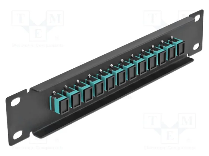 DeLOCK Patchpanel de fibra óptica 12 puertos SC Simplex aguamarina 1U negro DeLOCK Patchpanel de fibra óptica 12 puertos SC Simplex aguamarina 1U negro