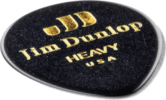 DUNLOP Púas Genuine Celluloid Teardrop Negra - Heavy Pack 12 Unidades