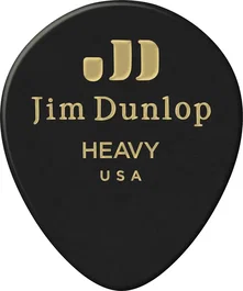 DUNLOP Púas Genuine Celluloid Teardrop Negra - Heavy Pack 12 Unidades