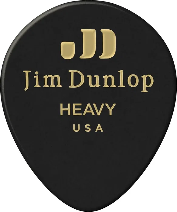 DUNLOP Púas Genuine Celluloid Teardrop Negra - Heavy Pack 12 Unidades