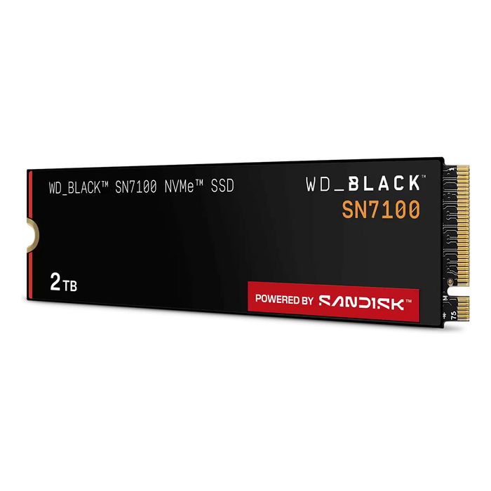 Western Digital WDS200T4X0E-00CJA0 WD Black SN7100 SSD NVMe M.2 2TB PCIe 4.0 x4, 7250 MB/s Lectura, 6900 MB/s Escritura