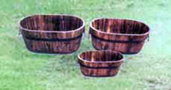 Bambú Set de 3 Macetas de Madera