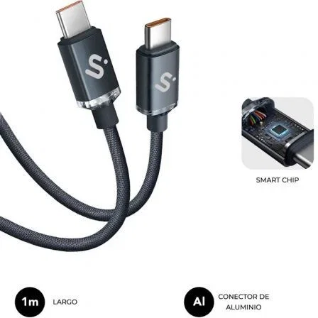 Subblim Cable USB-C a USB-C Optimus 60W, Carga Rápida PD, Nylon Trenzado, 480Mbps, 1m, Negro Subblim Cable USB-C a USB-C Optimus 60W, Carga Rápida PD, Nylon Trenzado, 480Mbps, 1m, Negro