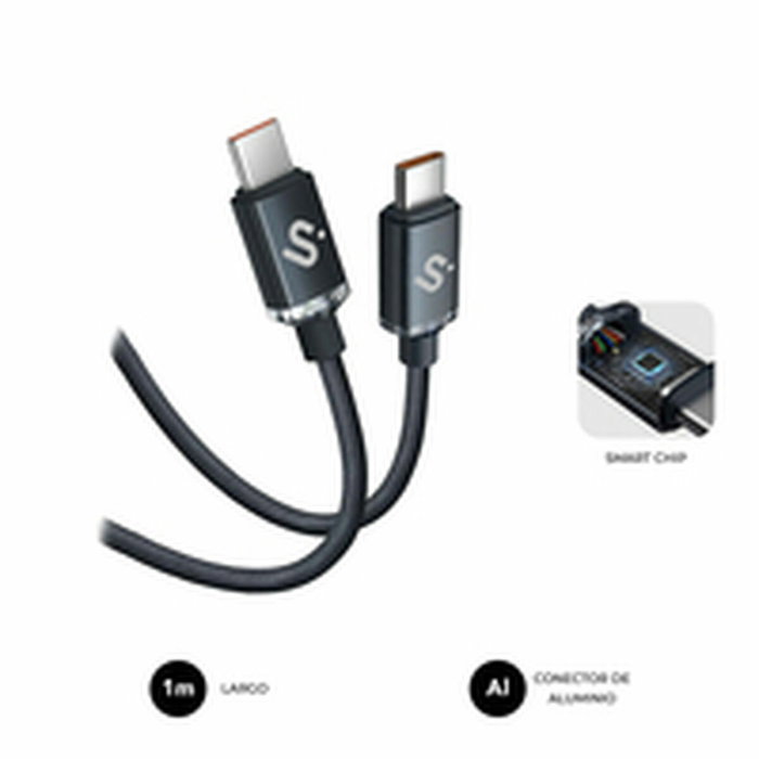 Subblim Cable Optimus USB-C a USB-C 60W 1m Negro