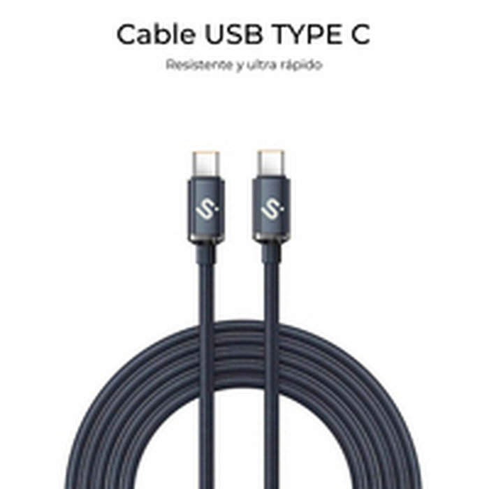 Subblim Cable Optimus USB-C a USB-C 60W 1m Negro