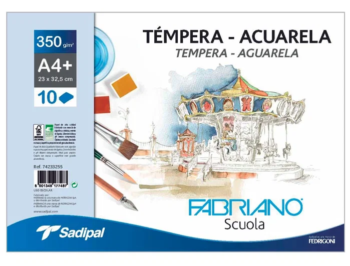 Fabriano Bloc de Dibujo Accademia Espiral A4+ 350g 10 Hojas