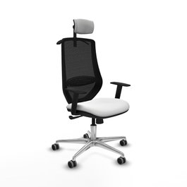 PIQUERAS Y CRESPO Silla de oficina Mardos con mecanismo Sincro, Blanco/Negro
