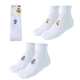 Cerdá Pack de 2 Calcetines Real Madrid, Talla Única 35-38, Color Blanco