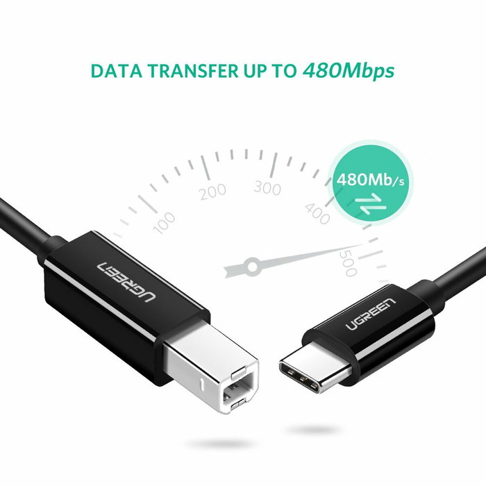 Ugreen US241 Cable USB 2.0 C a B para impresora, 2m, negro Ugreen US241 Cable USB 2.0 C a B para impresora, 2m, negro