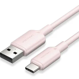 Vention Cable USB 2.0 CTQPH USB Tipo-C a USB-A, 60W 3A, Velocidad 480 Mbps, 2 Metros, Color Rosa