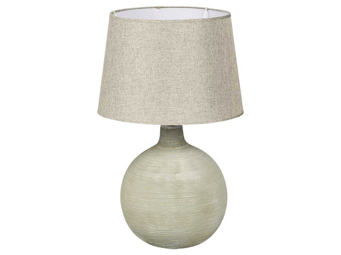 Giftdecor Lámpara Rayas Verde Cerámica y Tela 32.5 x 32.5 x 52 cm (Set de 2)