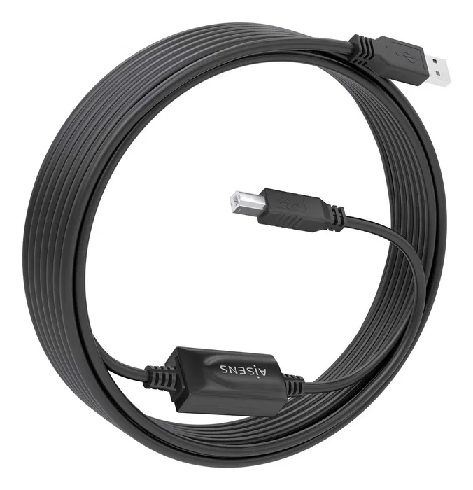 Aisens Cable USB 2.0 con Amplificador A/M-B/M Negro 10m
