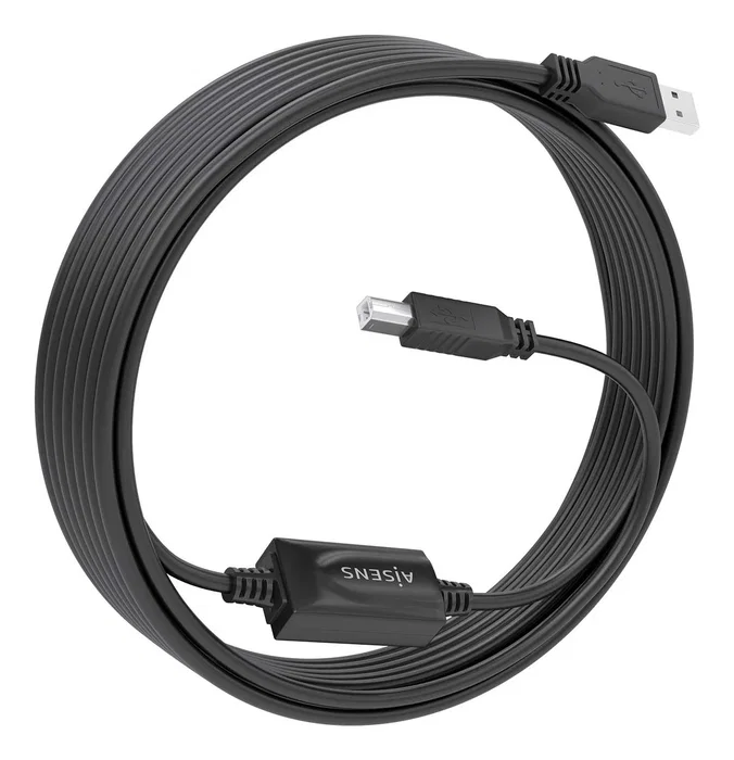 Aisens Cable USB 2.0 con Amplificador A/M-B/M, 10m, Negro Aisens Cable USB 2.0 con Amplificador A/M-B/M, 10m, Negro