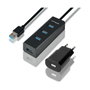 Axagon HUE-S2BP Hub USB-A con 4 puertos USB 3.0 y alimentación externa, 1,2 m