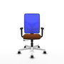 PIQUERAS Y CRESPO Silla de oficina Motilla con mecanismo Sincro/Traslack, Azul y Marrón