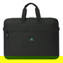 Rivacase Funda Gremio para Portátil 17.3", Poliéster Reciclado RPET, Negro, Asa Acolchada y Tirante, Resistente al Agua