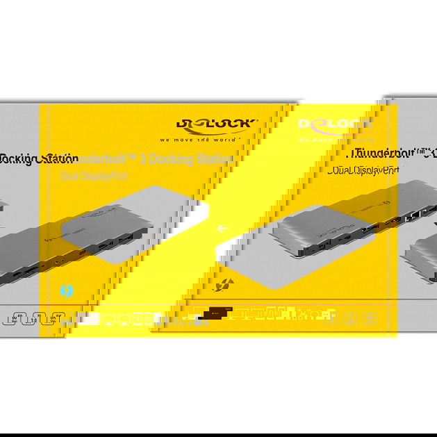 DeLOCK Thunderbolt 3 Docking Station 8K Dual DisplayPort USB-C Hub con Puerto LAN, SD, Audio y Carga PD 3.0 para Portátiles