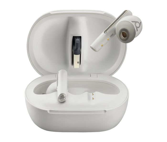 HP Poly Voyager Free 60+ UC Auriculares Inalámbricos White Sand +Adaptador BT700 USB-A +Estuche Carga Táctil